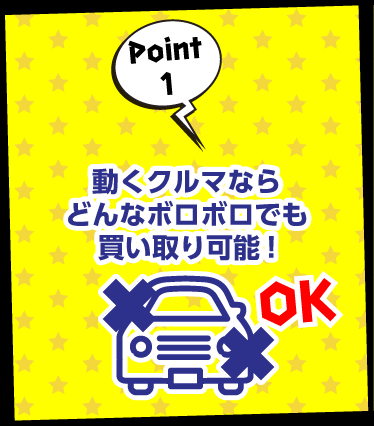 動くクルマならどんなにボロボロでも買い取り可能！